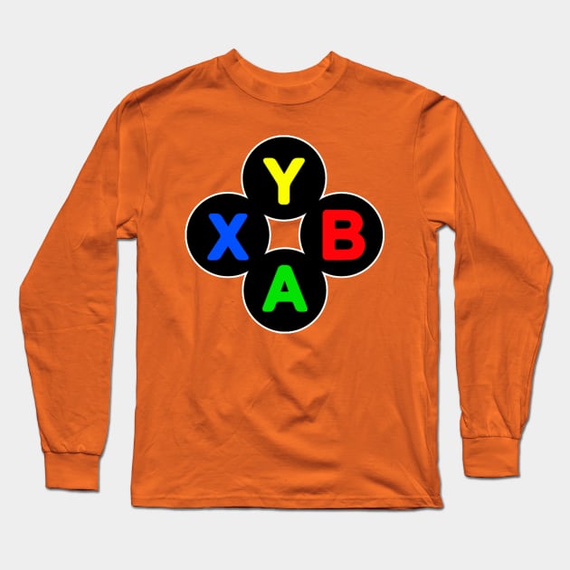 Xbox Style Buttons Long Sleeve T-Shirt by Gamers Gear